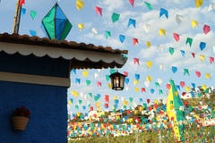 Colorful balloons and flags country party stock photo Colorful balloons and flags country party stock photo