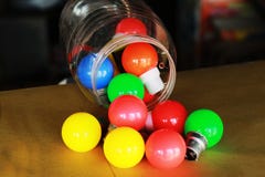 Colorful bed light in a jar stock image Colorful bed light in a jar stock image