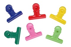 Colorful Binder Clips Royalty Free Stock Images