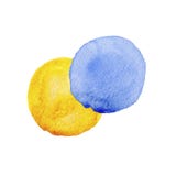 Colorful blue and yellow watercolor textures on white paper background. Hand painted abstract Illustration. vector illustration Colorful blue and yellow watercolor textures on white paper background. Hand painted abstract Illustration. vector illustration