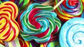 Colorful Candy Lollipop Candies Are Rotating