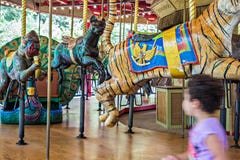 Colorful carousel ready to take children for a ride Royalty Free Stock Photos Colorful carousel ready to take children for a ride Royalty Free Stock Photos