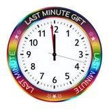 Colorful Clock. Last Minute Gift Ideas! One Minute Left vector illustration Colorful Clock. Last Minute Gift Ideas! One Minute Left vector illustration