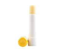 Bees balm lipstick on white background stock photos Bees balm lipstick on white background stock photos