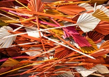 Colorful dried palm spears on a pile Royalty Free Stock Photos Colorful dried palm spears on a pile Royalty Free Stock Photos