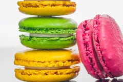 Colorful French sweet Macaroons dessert cake stock image Colorful French sweet Macaroons dessert cake stock image