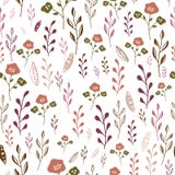 Colorful hand drawn abstract flowers on white background seamless pattern. royalty free illustration Colorful hand drawn abstract flowers on white background seamless pattern. royalty free illustration