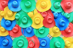 Colorful hats background stock photos Colorful hats background stock photos