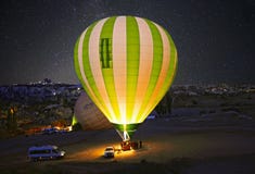Colorful Hot Air Balloon Before Launch At Cappadocia Royalty Free Stock Photography Colorful Hot Air Balloon Before Launch At Cappadocia Royalty Free Stock Photography