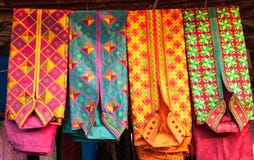 Colorful Kurta Mens Shirt At A Market, India Stock Image