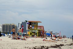 Lifeguard stand on the beach stock photo Lifeguard stand on the beach stock photo