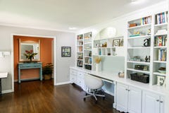 Colorful living room Home office area