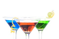 Colorful Martini Cocktails Blue Green And Red Stock Photo Colorful Martini Cocktails Blue Green And Red Stock Photo