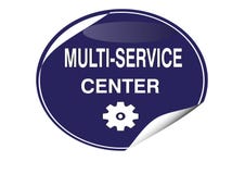 COLORFUL MULTI-SERVICE CENTER ICON WEB BUTTON stock illustration COLORFUL MULTI-SERVICE CENTER ICON WEB BUTTON stock illustration
