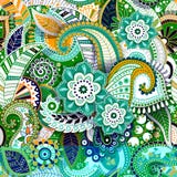 Colorful Paisley seamless pattern. Original decorative backdrop