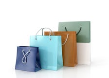 Colorful Paper Bags For Shopping Royalty Free Stock Photos