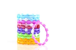 Colorful plastic toy bangle on white background. Royalty Free Stock Photo Colorful plastic toy bangle on white background. Royalty Free Stock Photo