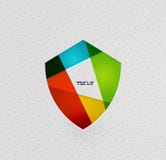 Colorful protection shield paper concept vector illustration Colorful protection shield paper concept vector illustration