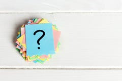 Colorful question marks written reminders tickets. ask or business concept royalty free stock image Colorful question marks written reminders tickets. ask or business concept royalty free stock image