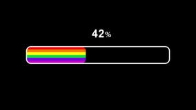 Colorful Rainbow Loading Bars with Percent. Animation of Loading Screen  LGBT Symbol Isolated on Black Transparent Background Stock Video - Video of  black, display: 208346545
