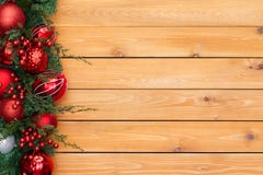Colorful red Christmas garland border stock photos Colorful red Christmas garland border stock photos