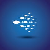 Colorful school of fishes - leadership vector stock illustration Colorful school of fishes - leadership vector stock illustration