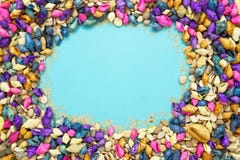 Colorful seashells background with copy space stock photo Colorful seashells background with copy space stock photo