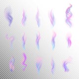 Colorful smoke on white background . abstract realistic lilac violet blue smoke set. 3d illustration. vector stock illustration Colorful smoke on white background . abstract realistic lilac violet blue smoke set. 3d illustration. vector stock illustration