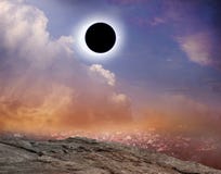 Colorful solar eclipse . stock photography Colorful solar eclipse . stock photography