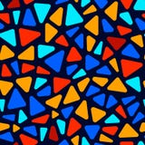 Colorful stained glass triangle shape mosaic geometric seamless pattern, vector Royalty Free Illustration Colorful stained glass triangle shape mosaic geometric seamless pattern, vector Royalty Free Illustration