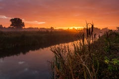 Colorful sunset over the beautiful river stock photography Colorful sunset over the beautiful river stock photography