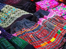 Colorful Tribal Clothing at the Street Market royalty free stock photography Colorful Tribal Clothing at the Street Market royalty free stock photography