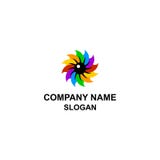 Colorful leaf shape eye logo. vector illustration Colorful leaf shape eye logo. vector illustration