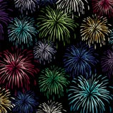 Colorful fireworks background pattern on black vector illustration Colorful fireworks background pattern on black vector illustration
