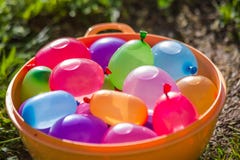 Colorful Water Bombs In Summer Stock Photos Colorful Water Bombs In Summer Stock Photos