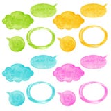 Colorful watercolor vector speech bubbles