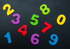 Colorful Wooden Numbers Stock Photography