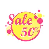 Colorfull Sale icon in a circle poster, banner. Big sale, clearance. 50 off. Vector illustration. Stock Image Colorfull Sale icon in a circle poster, banner. Big sale, clearance. 50 off. Vector illustration. Stock Image