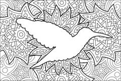 Coloring book page with silhouette of hummingbird royalty free illustration Coloring book page with silhouette of hummingbird royalty free illustration