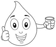 Coloring Funny Water Drop Holding a Glass Royalty Free Stock Photo Coloring Funny Water Drop Holding a Glass Royalty Free Stock Photo