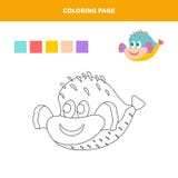 Coloring page for kids with cute fish