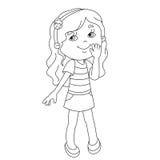 Little Girl Coloring Page Illustration 52087197 - Megapixl