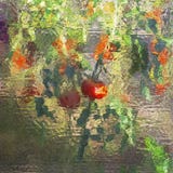 Colourful abstract stained glass. Vegetables reflection in window. royalty free illustration Colourful abstract stained glass. Vegetables reflection in window. royalty free illustration
