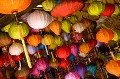 Colourful asian lamps