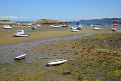 Colourful boats in the bay Guernsey, Channel Islands Royalty Free Stock Photos Colourful boats in the bay Guernsey, Channel Islands Royalty Free Stock Photos