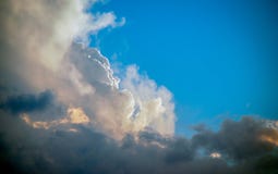 Colourful clouds and sky just before onset of sunset stock photo Colourful clouds and sky just before onset of sunset stock photo