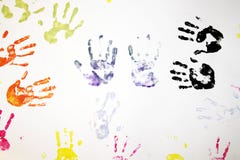 Kids hand prints stock photos Kids hand prints stock photos