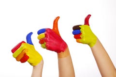 Colourfull Hands With Clipping Path Stock Photos Colourfull Hands With Clipping Path Stock Photos