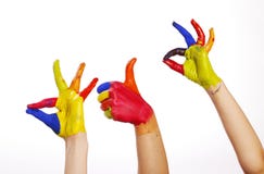 Colourfull Hands With Clipping Path2 Stock Photography Colourfull Hands With Clipping Path2 Stock Photography