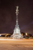 Columbus Monument en la noche en Barcelona foto de archivo libre de regalías Columbus Monument en la noche en Barcelona foto de archivo libre de regalías